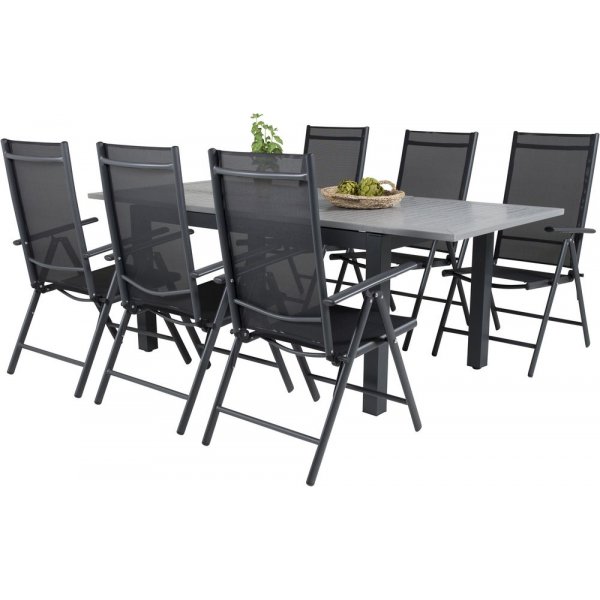 Ekenäs Matgrupp (152x90) - Svart/Grå - 6 Stolar Ekenäs Matgrupp (152x90) - Svart/Grå - 6 Stolar