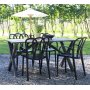 Spisegruppe Scottsdale: 150 cm grt trbord inkl. 4 stabelbare Thornet-stole