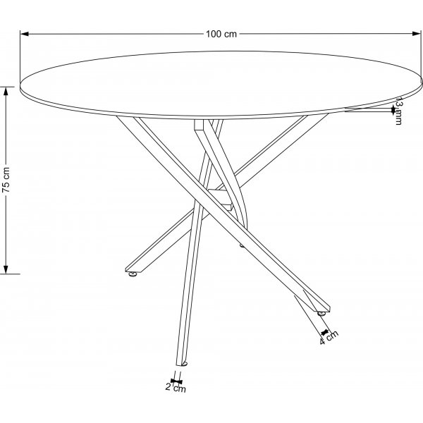 Raymond matbord �100 cm - Vit marmor/guld