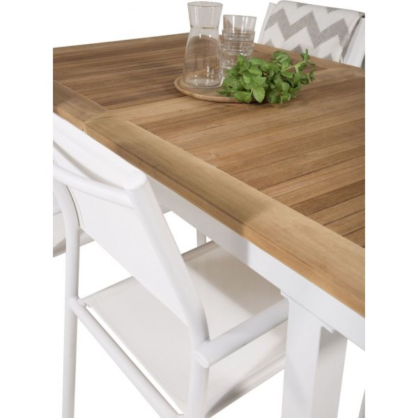 Dotorp Matgrupp (160x90) - Vit/Natur - 4 Stolar