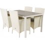 Ervalla Matgrupp (150x90) - Vit/Gr - 4 Stolar