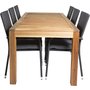 Prssebo Matgrupp (200x90) - Svart/Natur - 6 Stolar