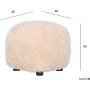 Fluffy sittpuff i beige h�rigt tyg