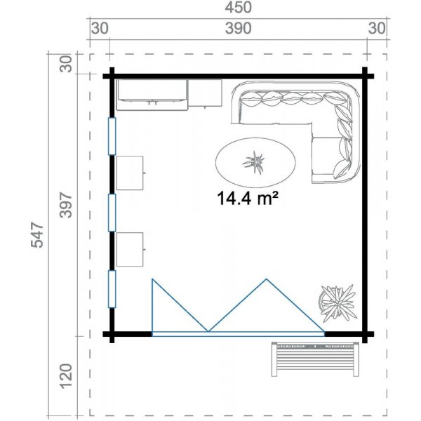 Attefallhaus Dexter 2 - 15,4 m² Attefallhaus Dexter 2 - 15,4 m²