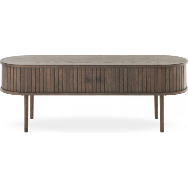 Slide TV-b�nk - Brunlackad ek