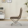Stol med kromade ben - beige sammet - Luxury