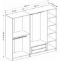 Cavolo garderob 225x52x210 cm - Vit/svart