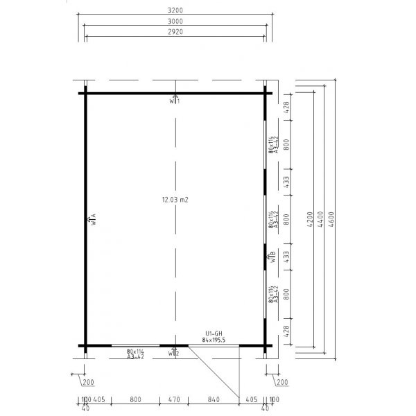 Friggebod G�sta E - 14 m�