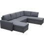 U-soffa b�ddsoffa Dream med f�rvaring - 299 cm - m�rkgr�