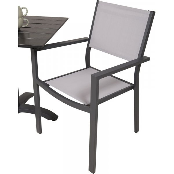 Garnviken Spisegruppe (70x70) - Sort - 2 Stole