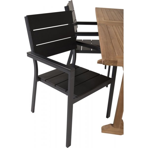 Bjuråker Matgrupp (195x110) - Svart/Natur - 4 Stolar Bjuråker Matgrupp (195x110) - Svart/Natur - 4 Stolar