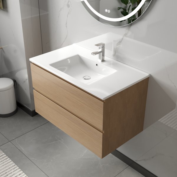 Badrumsmöbler Milan 80 cm - Ljust trä Badrumsmöbler Milan 80 cm - Ljust trä