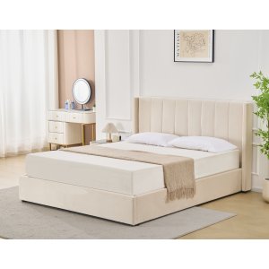 Sängram med sänggavel och förvaring 180 x 200 cm - Beige - Bianca Sängram med sänggavel och förvaring 180 x 200 cm - Beige - Bianca
