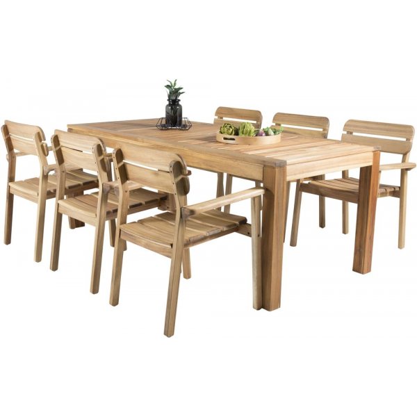 Pr�ssebo Matgrupp (200x90) - Natur - 6 Stolar