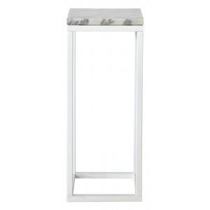 Accent s�ngbord/piedestal 65 - Vit marmor / vit underrede