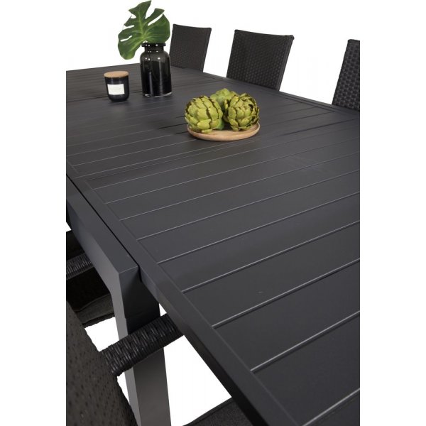 Holma Matgrupp (160x100) - Svart - 8 Stolar Holma Matgrupp (160x100) - Svart - 8 Stolar