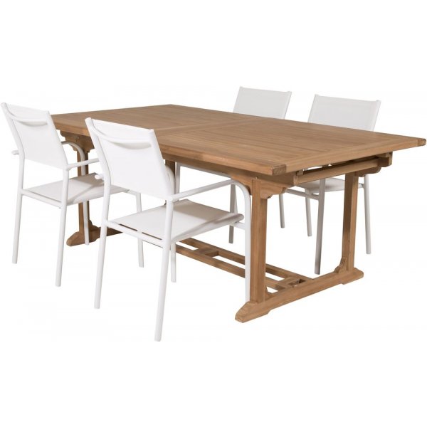 Bjuråker Matgrupp (195x110) - Vit/Natur - 4 Stolar Bjuråker Matgrupp (195x110) - Vit/Natur - 4 Stolar