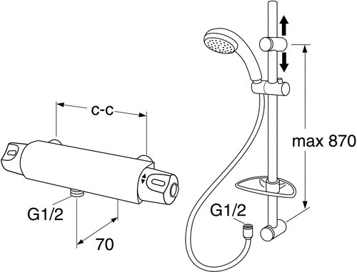 Gustavsberg Nautic termostat duschpaket 160 c-c Gustavsberg Nautic termostat duschpaket 160 c-c