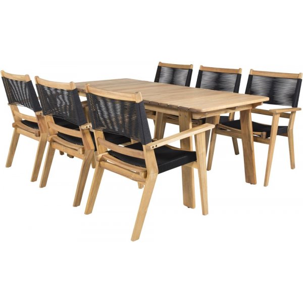 Malmby Matgrupp (180x90) - Natur - 6 Stolar