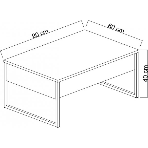Lux soffbord 90 x 60 cm - Vit/guld