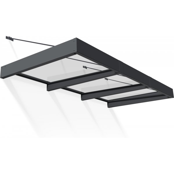 Canopia Sophia Klar XL Entrétak 1,4 x 3 - Mörkgrå/klarglas Canopia Sophia Klar XL Entrétak 1,4 x 3 - Mörkgrå/klarglas