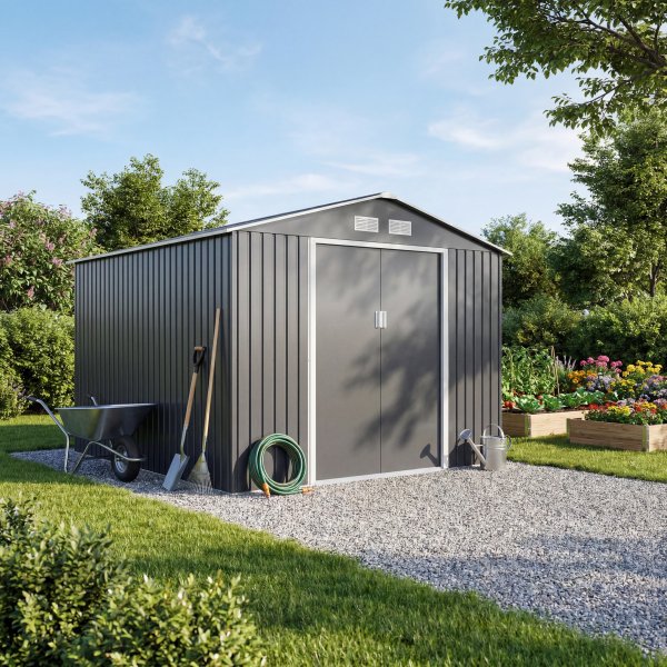 Plåtförråd 8,92 m² byggsats - Ventilerat plåtgarage med skjutdörrar Plåtförråd 8,92 m² byggsats - Ventilerat plåtgarage med skjutdörrar