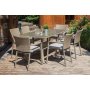 Matgrupp Sumba bord + 6 stolar - Beige melerad