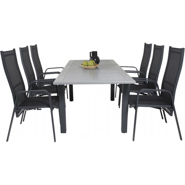 Ekenäs Matgrupp (152x90) - Svart/Grå - 6 Stolar Ekenäs Matgrupp (152x90) - Svart/Grå - 6 Stolar