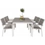 Prssebo Matgrupp (160x100) - Vit/Gr - 6 Stolar