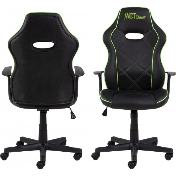 Vayne svart spelstol med gr�na detaljer