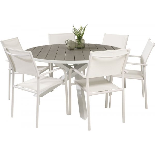 Ebbarp Matgrupp (�140) - Vit/Gr� - 6 Stolar