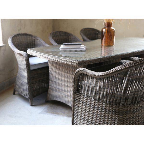 Spisebordssæt Sienna: Spisebordssæt med 6 Mercury-lænestole Spisebordssæt Sienna: Spisebordssæt med 6 Mercury-lænestole