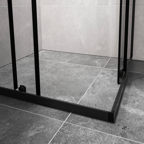 Duschh�rna 80x190cm | Skjutd�rr | Modern design | Svart