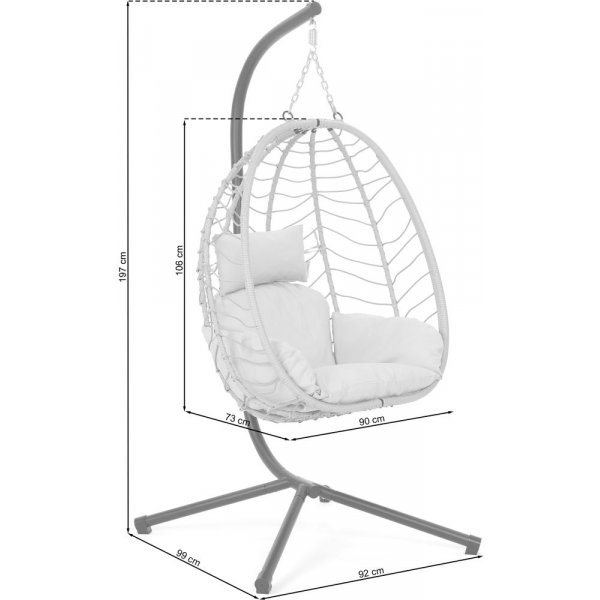 Hngstol Lugo - Svart/beige