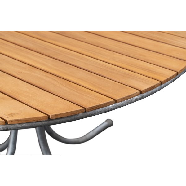 Möllan Tisch rund Ø110 cm - Teak / Verzinkter Stahl + Reinigungsspray für Gartenmöbel Möllan Tisch rund Ø110 cm - Teak / Verzinkter Stahl + Reinigungsspray für Gartenmöbel