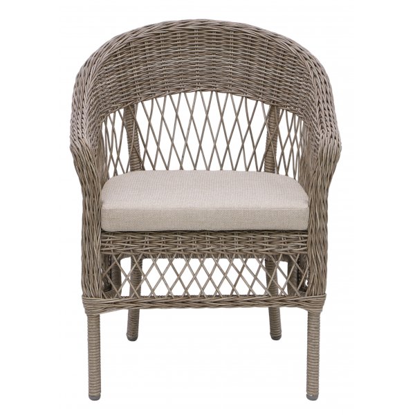 Loungegrupp utomhus konstrotting Holm�n - Beige/vit set