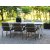 Oxford udendørs spisegruppe; grå/hvid bord 220 cm inkl. 6 Lincoln stabelbare stel stole grå/beige