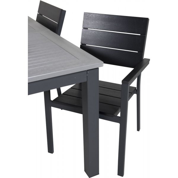 Ekenäs Spisegruppe (152x90) - Sort/Grå - 4 Stole Ekenäs Spisegruppe (152x90) - Sort/Grå - 4 Stole