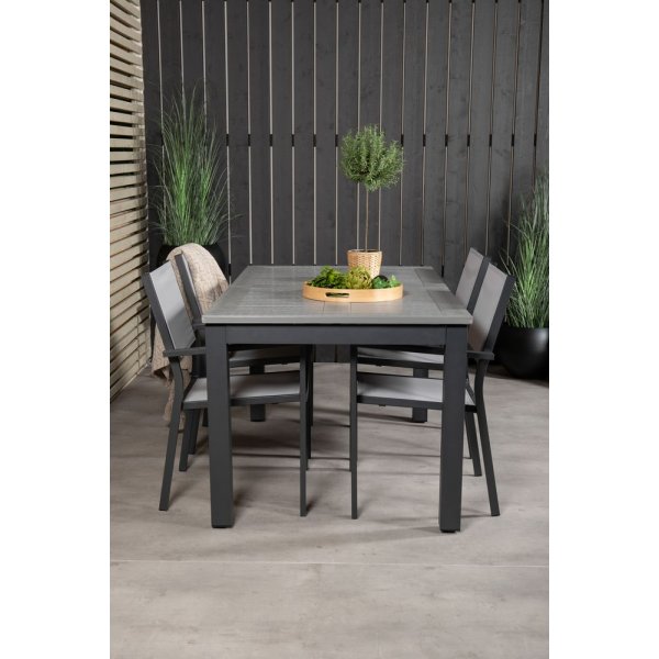 Ekenäs Matgrupp (152x90) - Svart/Grå - 4 Stolar Ekenäs Matgrupp (152x90) - Svart/Grå - 4 Stolar