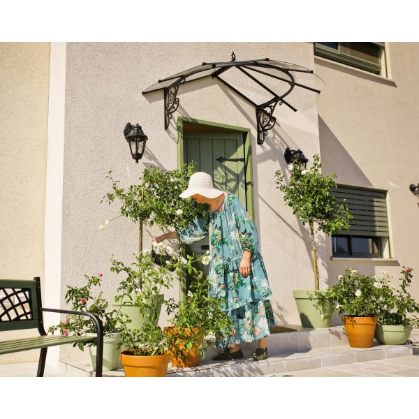 Canopia Lily French Entrance baldakin 1,2 x 1,8 - Sort/klart glas Canopia Lily French Entrance baldakin 1,2 x 1,8 - Sort/klart glas