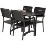 Dallaren Matgrupp (70x120) - Svart - 4 Stolar