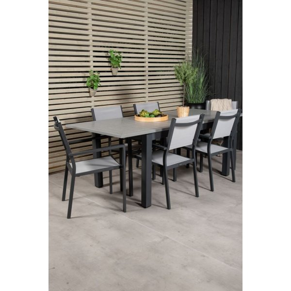 Ekenäs Matgrupp (152x90) - Svart/Grå - 6 Stolar Ekenäs Matgrupp (152x90) - Svart/Grå - 6 Stolar