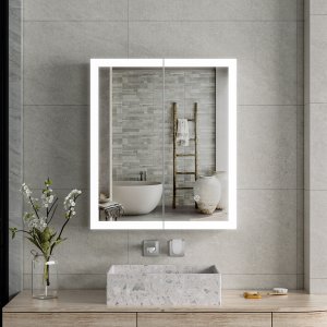 Spegelskåp - Cortona | Mjukstängande dubbeldörrar | LED-belysning Spegelskåp - Cortona | Mjukstängande dubbeldörrar | LED-belysning