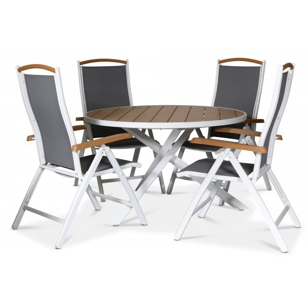 Ebbarp-asentotuoli valkoinen alumiini - harmaa/tammi/valkoinen Ebbarp-asentotuoli valkoinen alumiini - harmaa/tammi/valkoinen