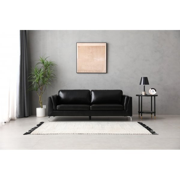 Soffa 3-sits svart PU - Cansas Soffa 3-sits svart PU - Cansas