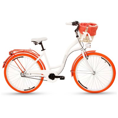 Cykel Colours 26\\\" - 3 vxlar - vit/orange