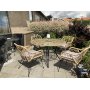 Udend�rs spisebordss�t 4 rattan-stole - Solstund