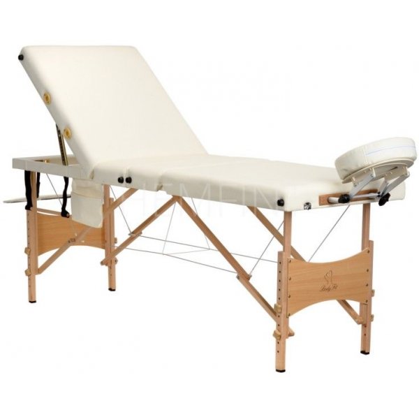 Massagebänk med träben - 4 zoner - Enfärgad Massagebänk med träben - 4 zoner - Enfärgad