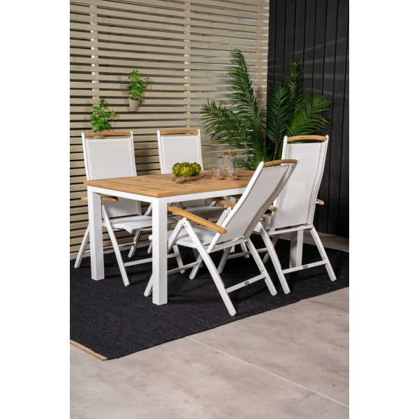 Dotorp Matgrupp (160x90) - Vit/Natur - 4 Stolar