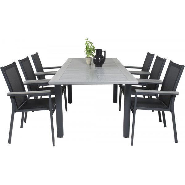 Ekenäs Matgrupp (152x90) - Svart/Grå - 6 Stolar Ekenäs Matgrupp (152x90) - Svart/Grå - 6 Stolar